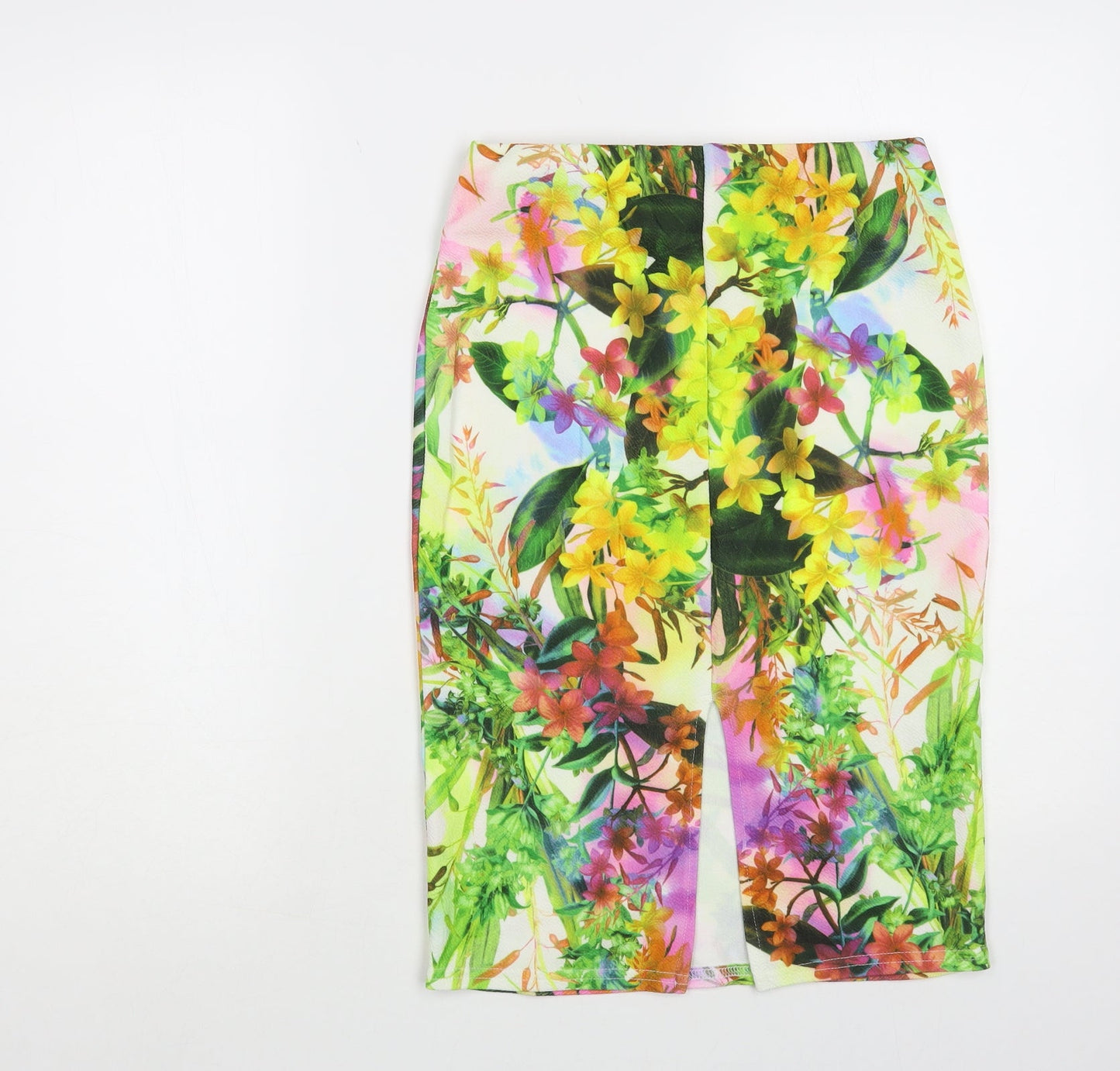 Passion Womens Multicoloured Floral Polyester Straight & Pencil Skirt Size 10