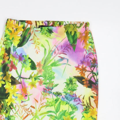 Passion Womens Multicoloured Floral Polyester Straight & Pencil Skirt Size 10