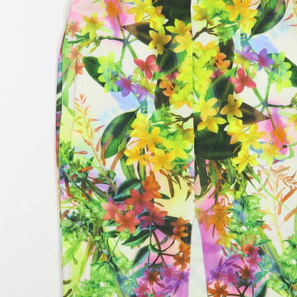 Passion Womens Multicoloured Floral Polyester Straight & Pencil Skirt Size 10