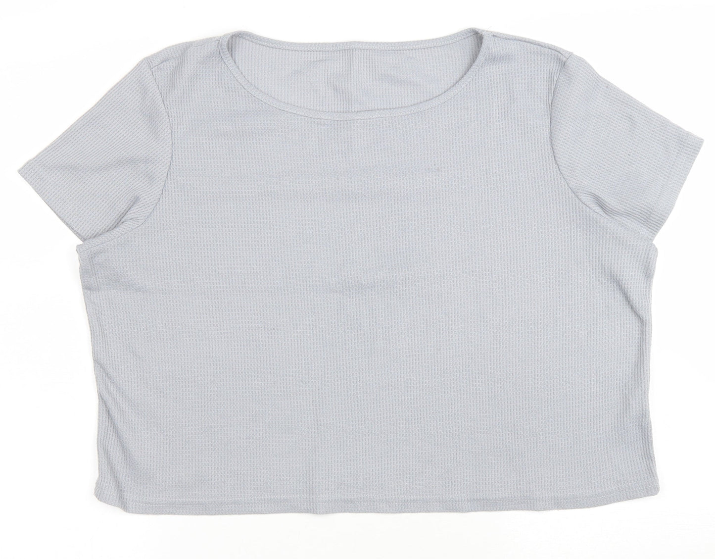 Womens UK Size XL Preworn Grey Cropped T-Shirt