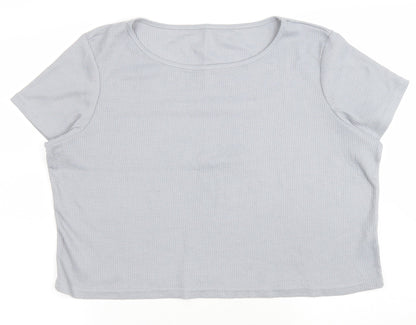 Womens UK Size XL Preworn Grey Cropped T-Shirt