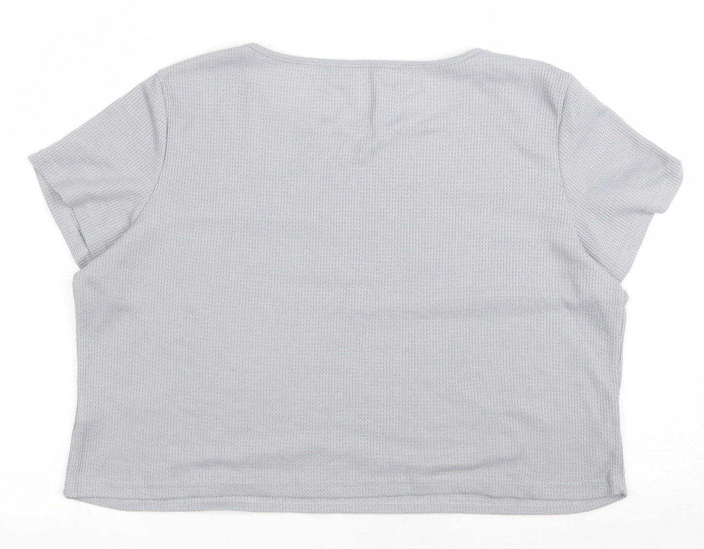 Womens UK Size XL Preworn Grey Cropped T-Shirt