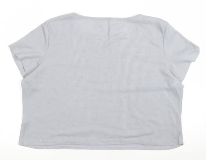 Womens UK Size XL Preworn Grey Cropped T-Shirt