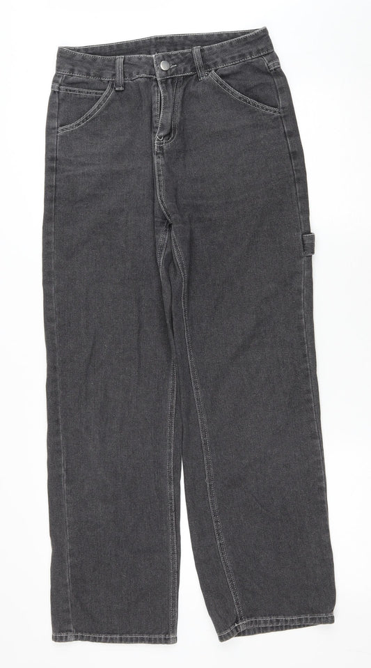 Womens UK Size L Preworn Regular Fit Straight Grey Jeans