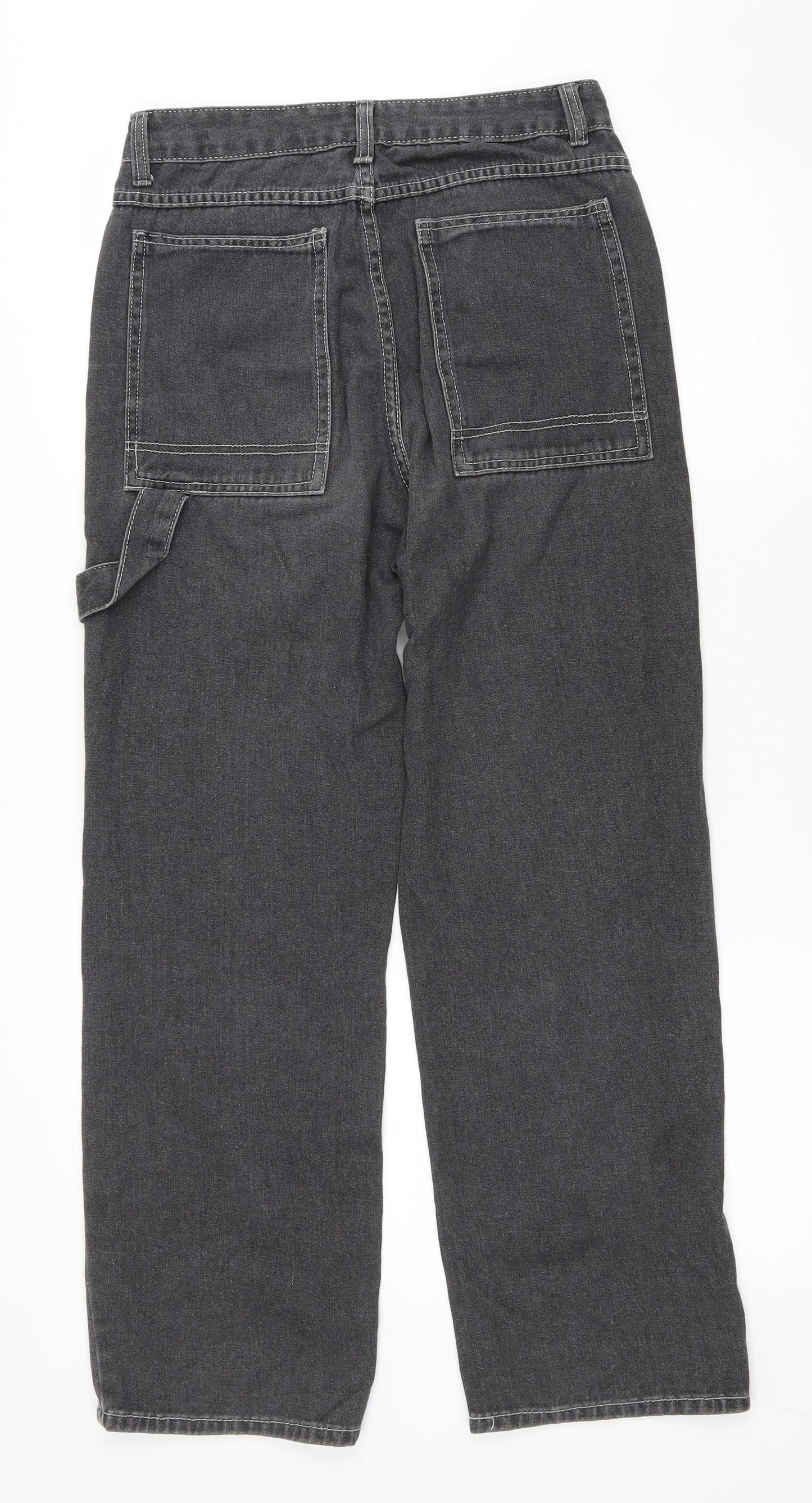 Womens UK Size L Preworn Regular Fit Straight Grey Jeans