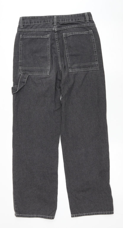 Womens UK Size L Preworn Regular Fit Straight Grey Jeans