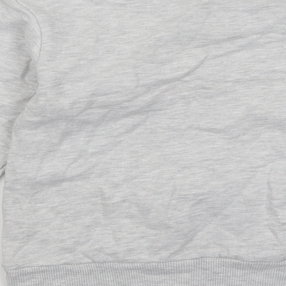 Leigh Tucker Girls Grey Cotton Pullover Sweatshirt Size 7-8 Years Pullover - Shine