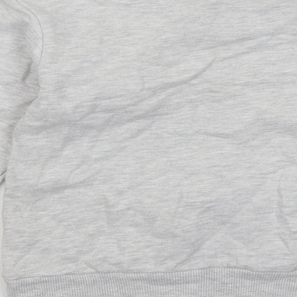 Leigh Tucker Girls Grey Cotton Pullover Sweatshirt Size 7-8 Years Pullover - Shine