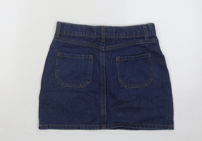 Diamonds Girls Blue Cotton A-Line Skirt Size 8 Years Regular Button