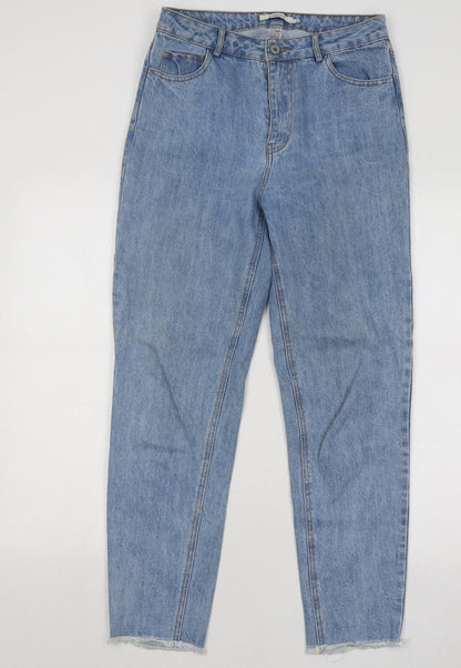 Daphnea Womens Blue Cotton Straight Jeans Size S L28 in Regular Zip