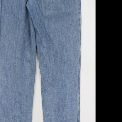 Daphnea Womens Blue Cotton Straight Jeans Size S L28 in Regular Zip
