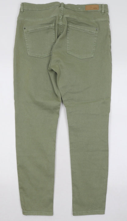 Espirit Womens Green Cotton Straight Jeans Size 34 in L30 in Regular Button