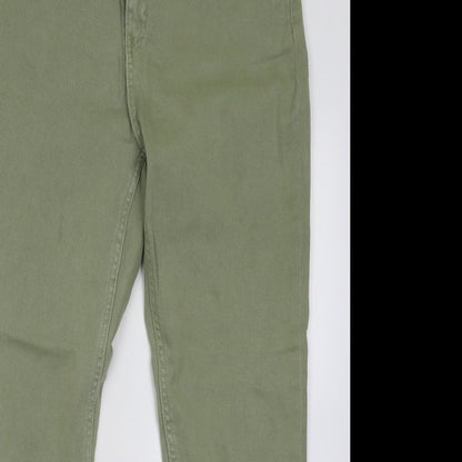 Espirit Womens Green Cotton Straight Jeans Size 34 in L30 in Regular Button