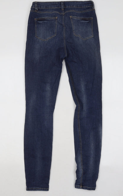 Denim & Co. Womens Blue Cotton Skinny Jeans Size 10 L28 in Regular Button