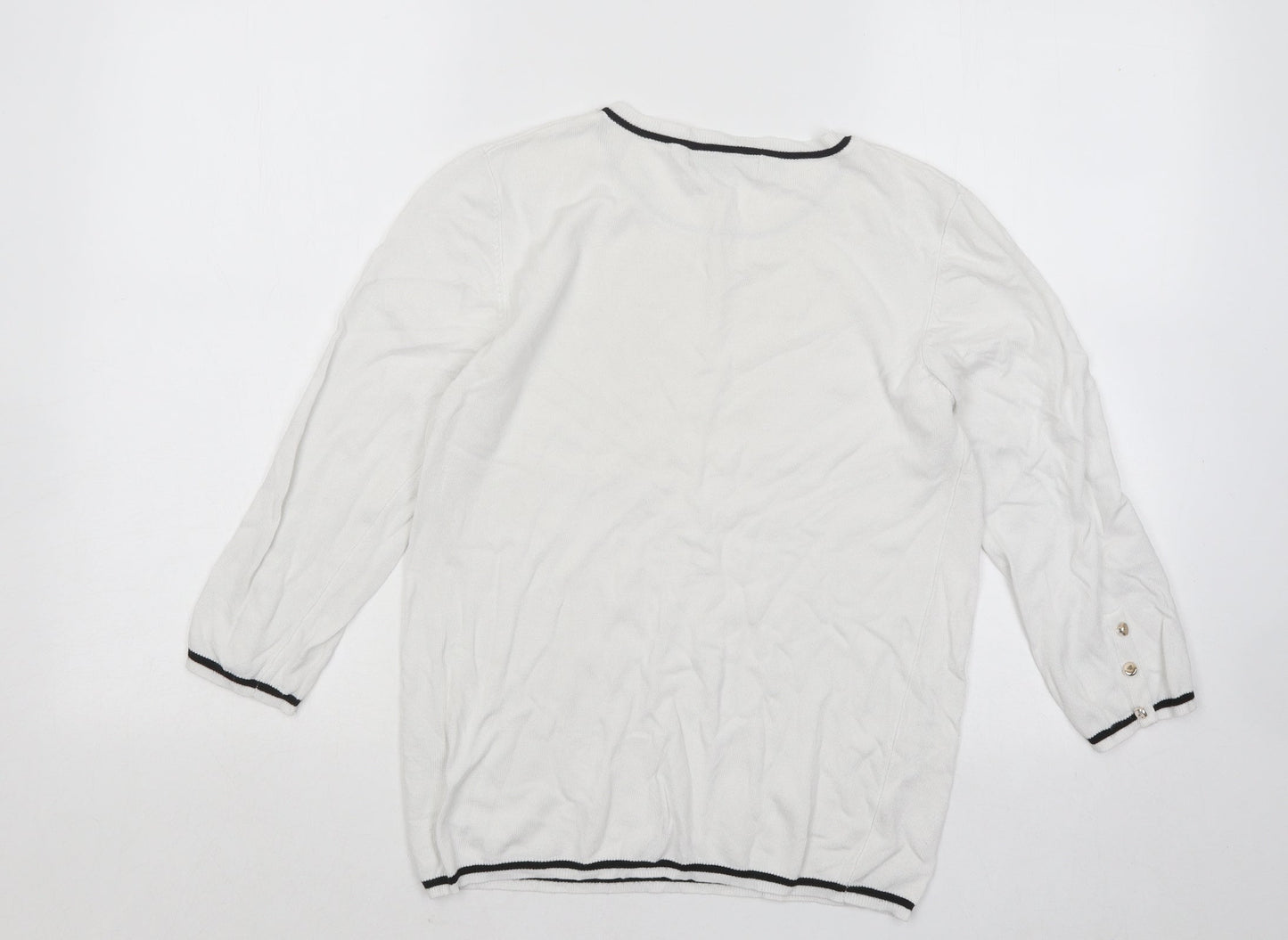 Womens UK Size L Stradivarius White Pullover Jumper