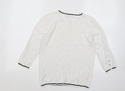 Womens UK Size L Stradivarius White Pullover Jumper
