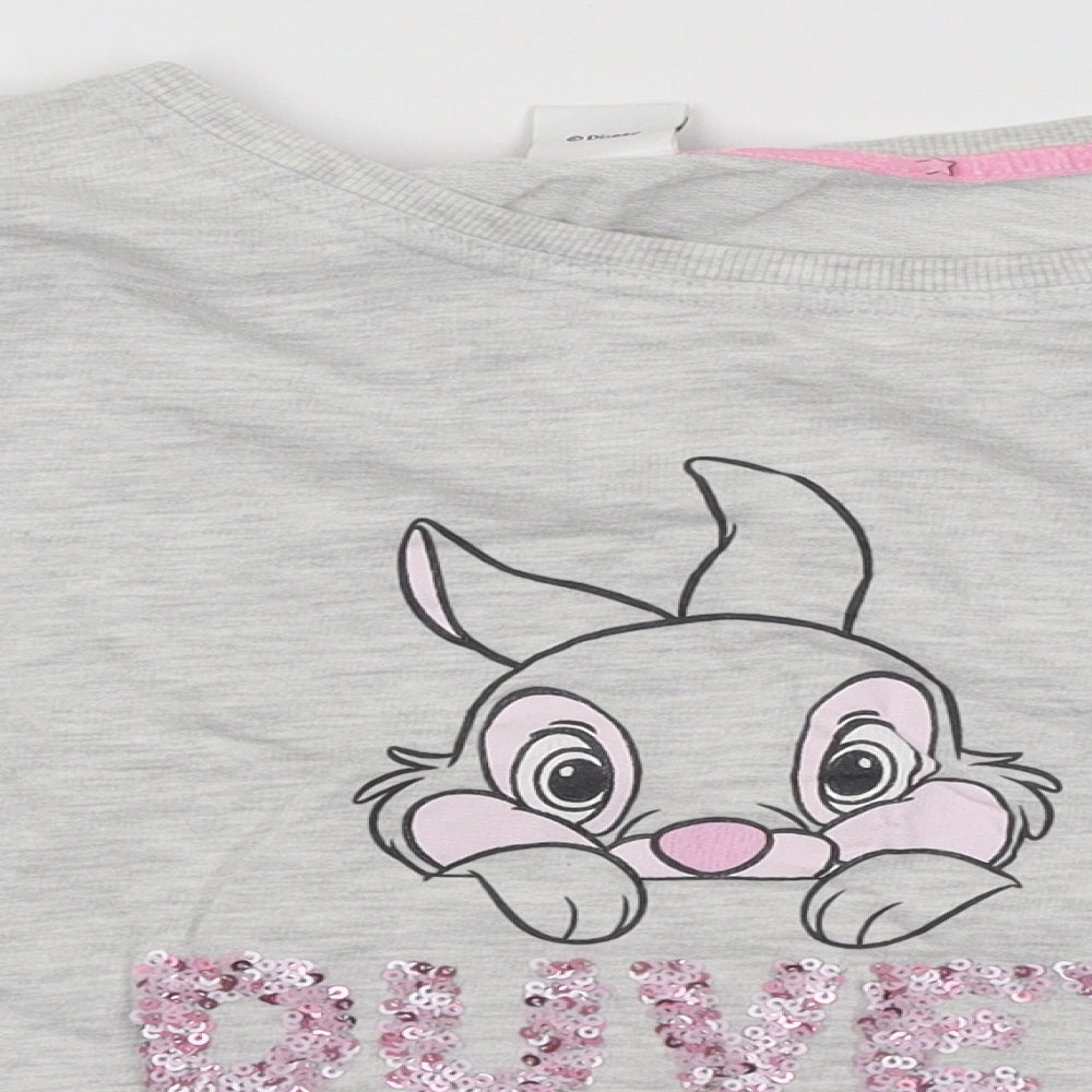 Primark Womens Grey Cotton Pullover Sweatshirt Size 12 Pullover - Duvet Day Disney