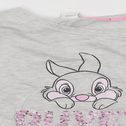 Primark Womens Grey Cotton Pullover Sweatshirt Size 12 Pullover - Duvet Day Disney