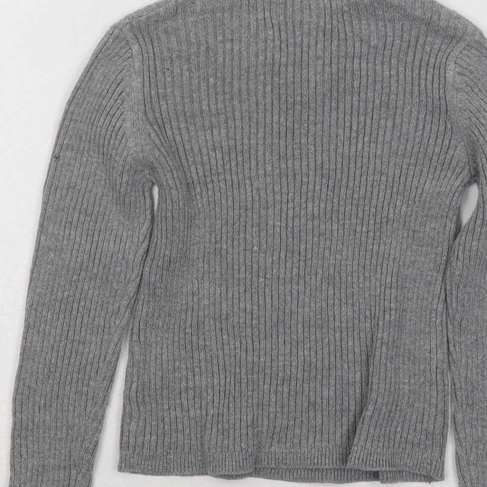 Tahari Girls Grey Round Neck Cotton Pullover Jumper Size 4 Years Pullover