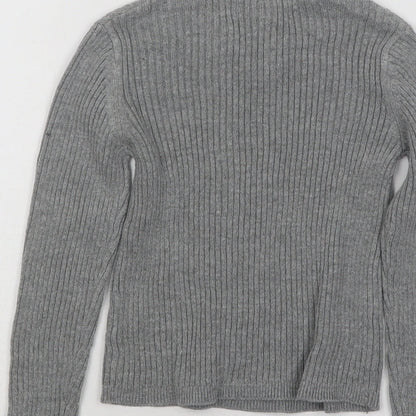 Tahari Girls Grey Round Neck Cotton Pullover Jumper Size 4 Years Pullover