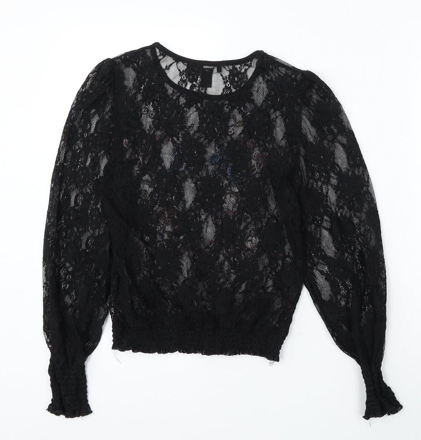 Womens UK Size 6 New Look Black Basic Blouse