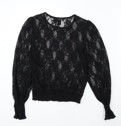 Womens UK Size 6 New Look Black Basic Blouse