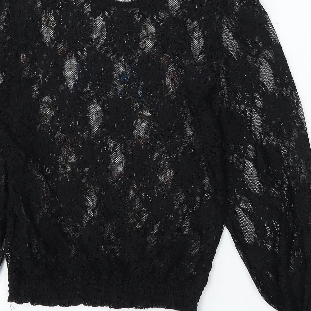 Womens UK Size 6 New Look Black Basic Blouse