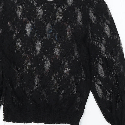 Womens UK Size 6 New Look Black Basic Blouse