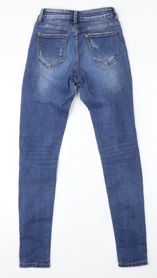 VS Miss Womens Blue Cotton Skinny Jeans Size XS L31 in Regular Button