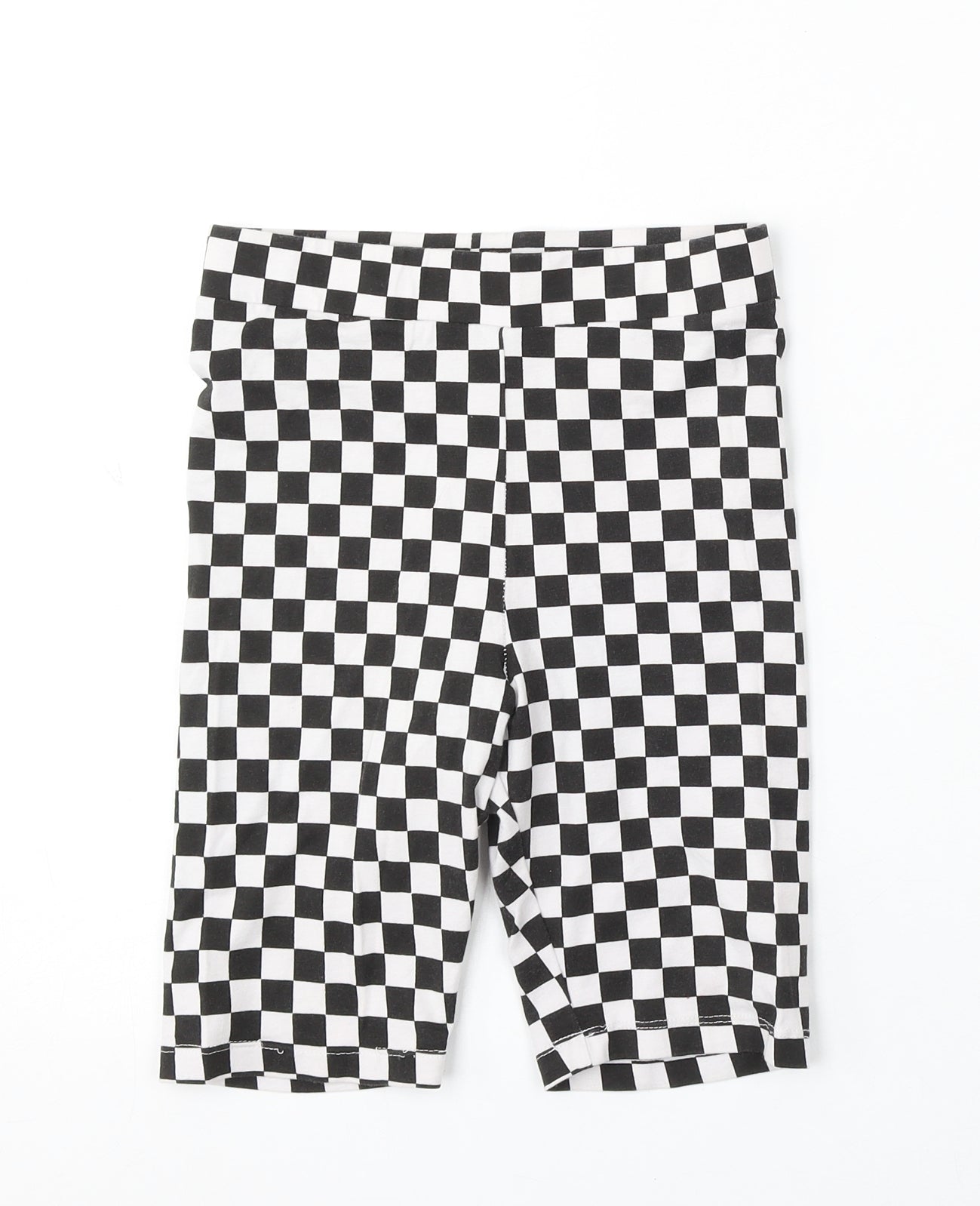 H&M Womens White Check Cotton Sweat Shorts Size XS L8 in Regular