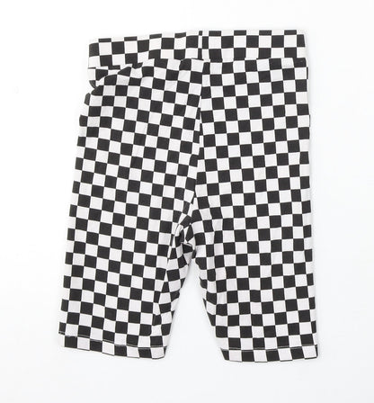 H&M Womens White Check Cotton Sweat Shorts Size XS L8 in Regular