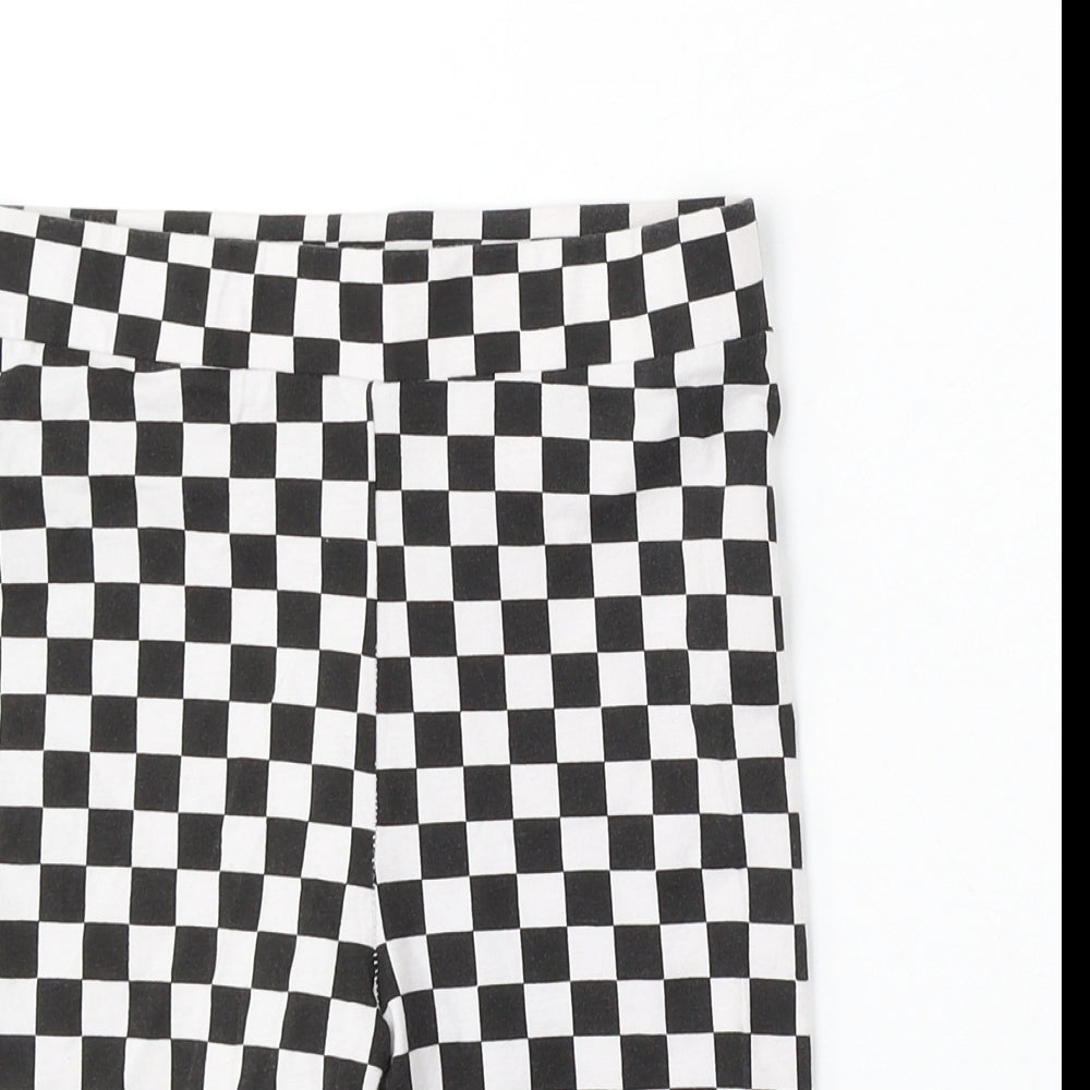 H&M Womens White Check Cotton Sweat Shorts Size XS L8 in Regular