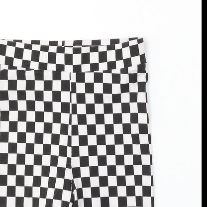 H&M Womens White Check Cotton Sweat Shorts Size XS L8 in Regular