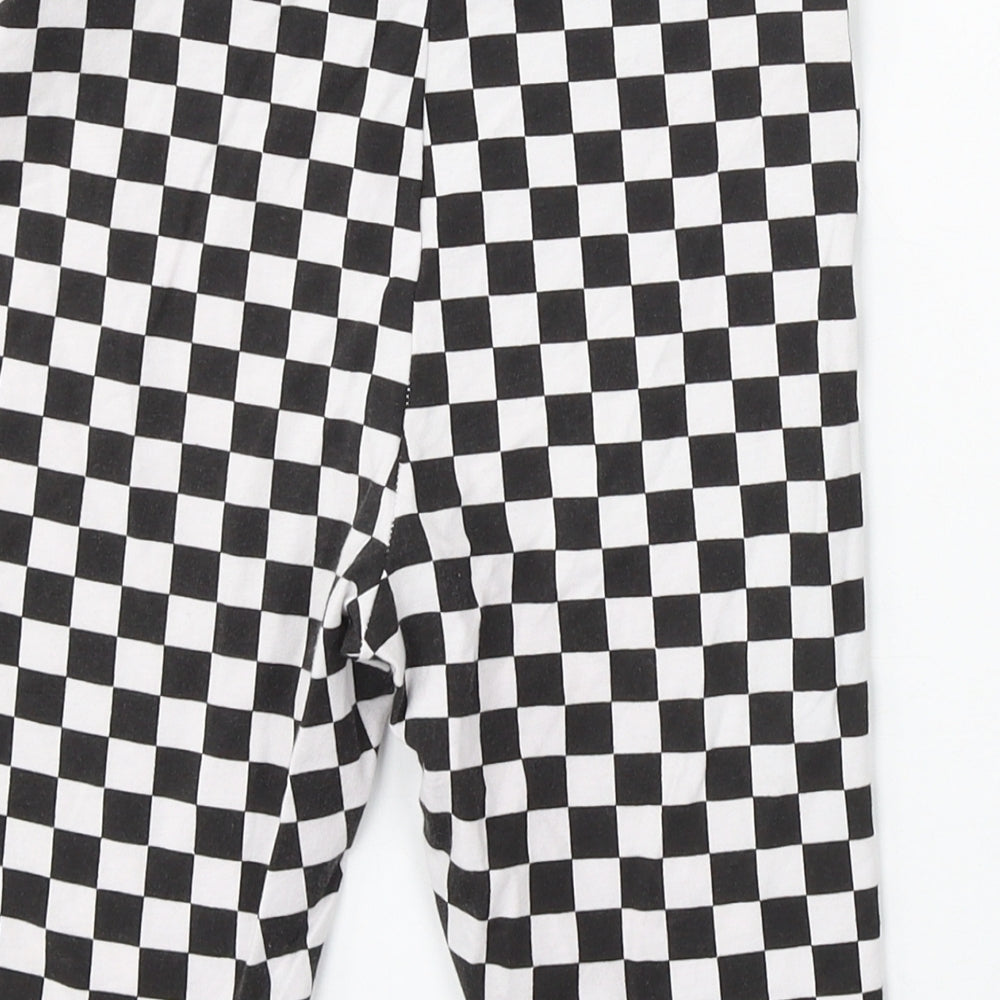 H&M Womens White Check Cotton Sweat Shorts Size XS L8 in Regular