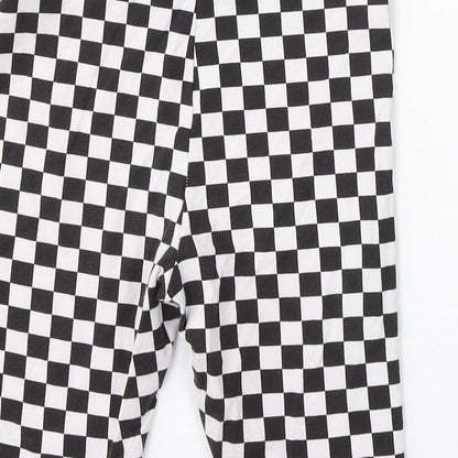 H&M Womens White Check Cotton Sweat Shorts Size XS L8 in Regular