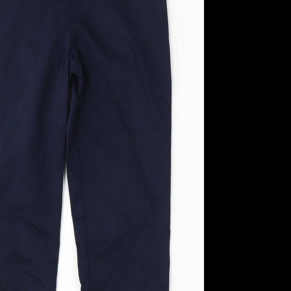 BB Womens Blue Polyester Trousers Size 30 in L27 in Regular Hook & Eye