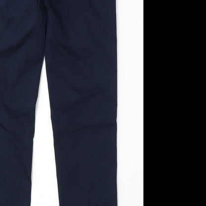 BB Womens Blue Polyester Trousers Size 30 in L27 in Regular Hook & Eye