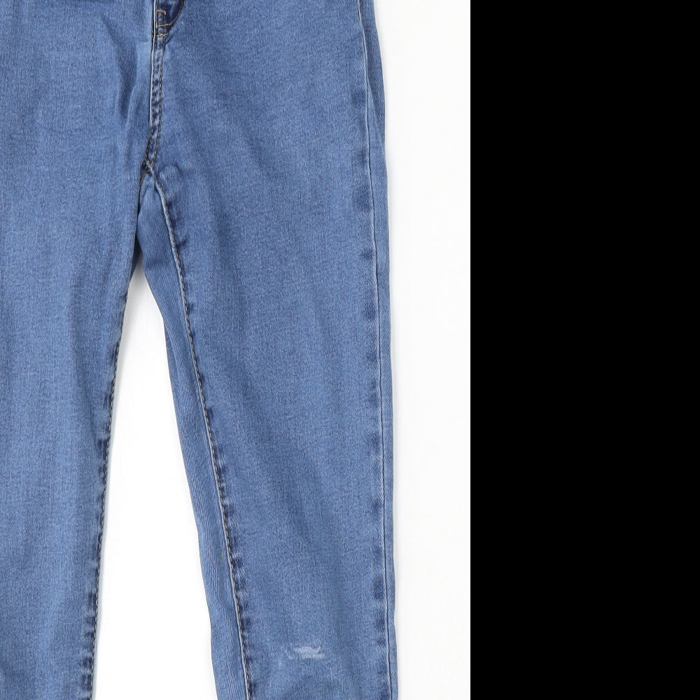 Denim & Co. Womens Blue Cotton Skinny Jeans Size 8 L27 in Regular Button