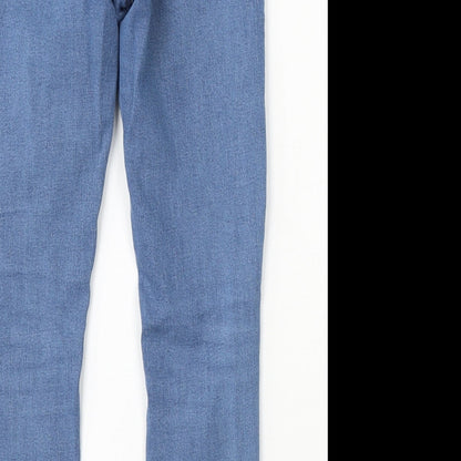 Denim & Co. Womens Blue Cotton Skinny Jeans Size 8 L27 in Regular Button
