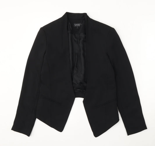 Topshop Womens Black Polyester Jacket Blazer Size 6