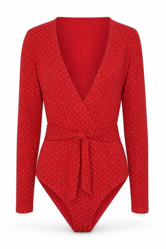 Womens UK Size 6 Boohoo One-Piece Red Playsuit