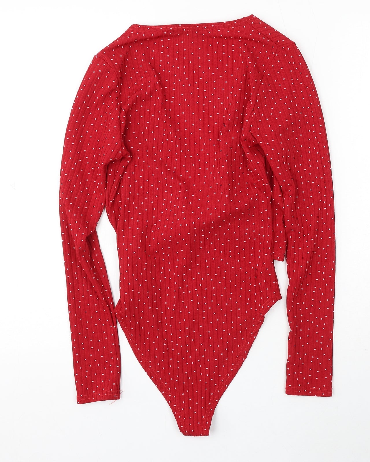 Boohoo Womens Red Polka Dot Polyester Playsuit One-Piece Size 6 Snap