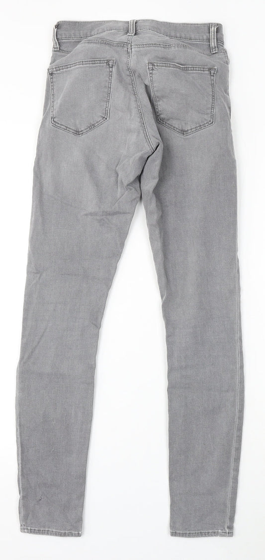 Topshop Womens Grey Cotton Skinny Jeans Size 26 in L32 in Regular Button