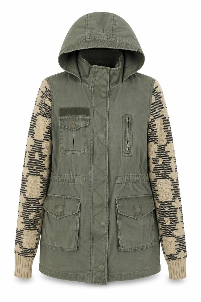 Womens UK Size 6 River Island Green Parka Coat