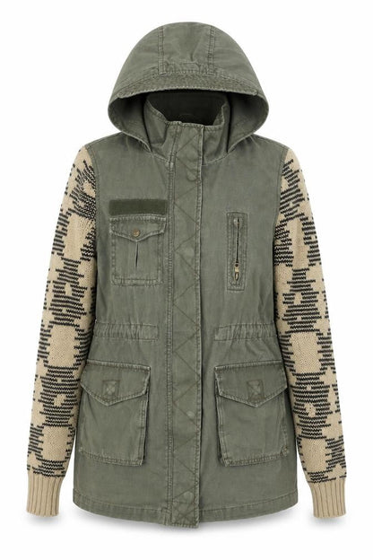 Womens UK Size 6 River Island Green Parka Coat