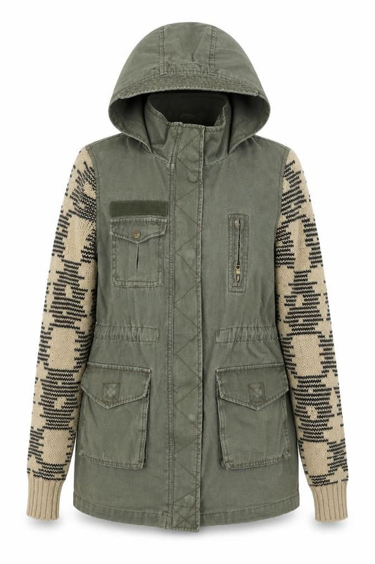 Womens UK Size 6 River Island Green Parka Coat