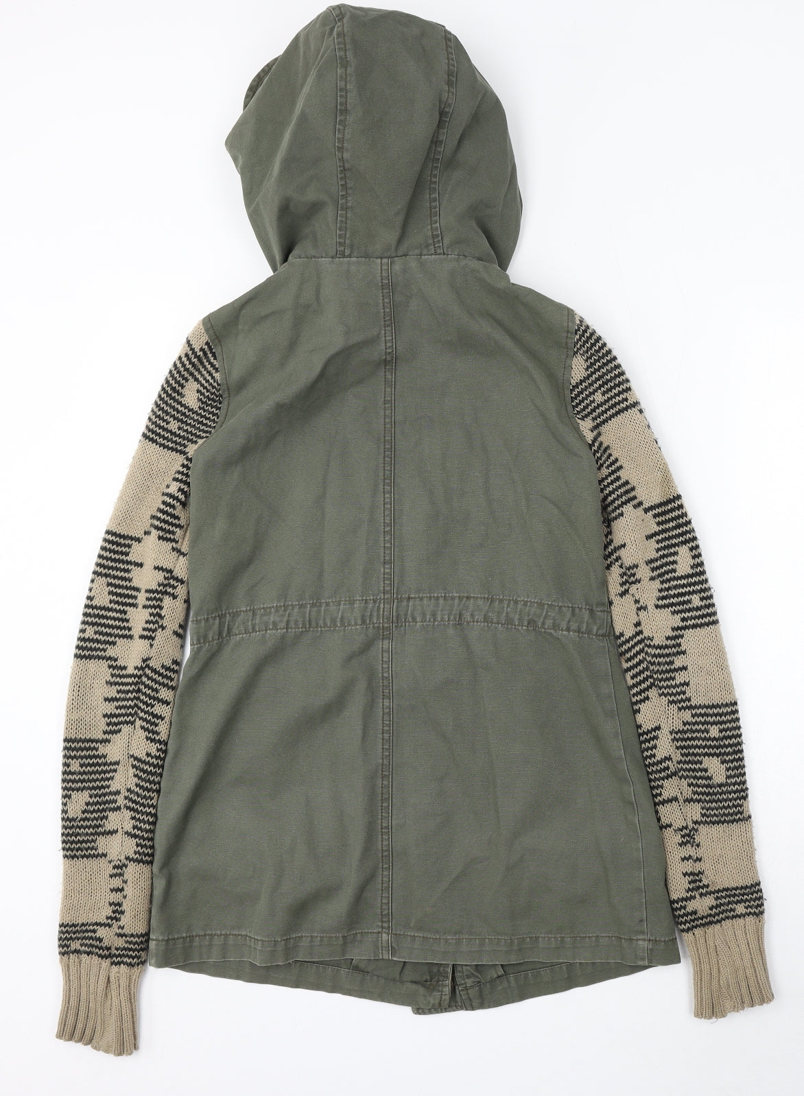 Womens UK Size 6 River Island Green Parka Coat