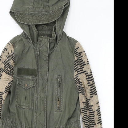 Womens UK Size 6 River Island Green Parka Coat