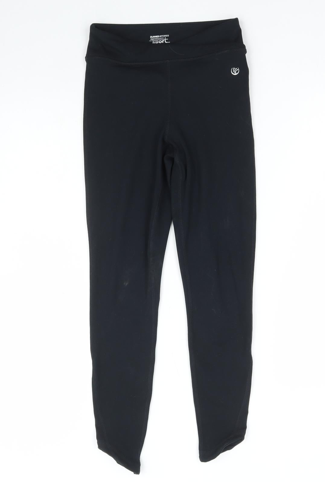 Womens UK Size XS Dunnes Stores Regular Fit Compression Black Leggings