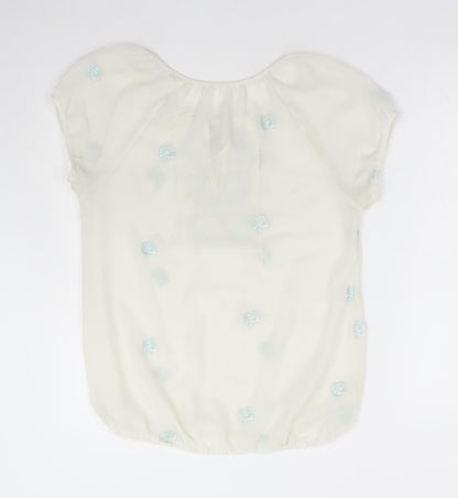 Womens UK Size M Preworn White Basic Blouse